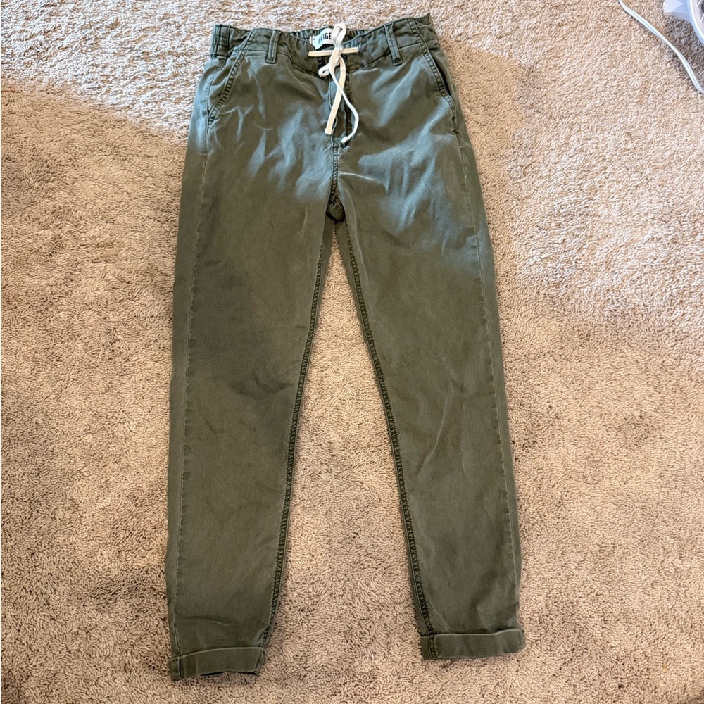 PAIGE Olive Drawstring Chinos